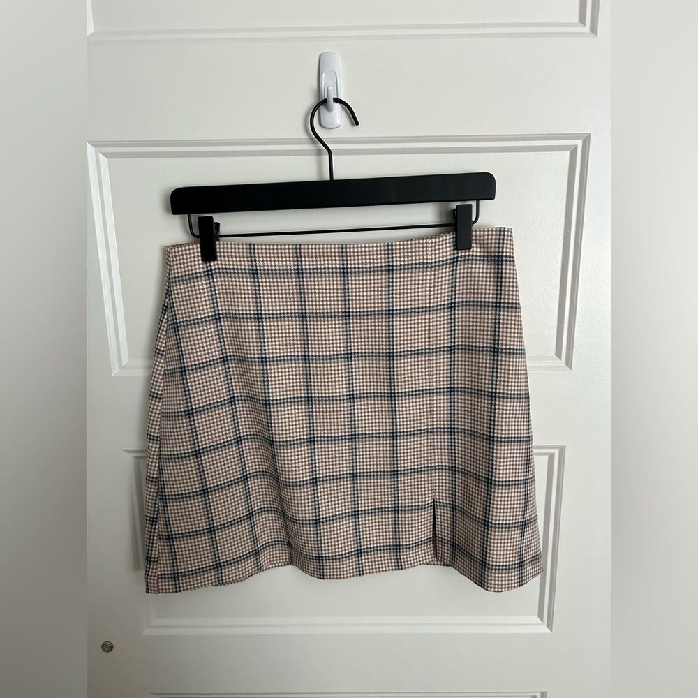 BP plaid skirt with slit